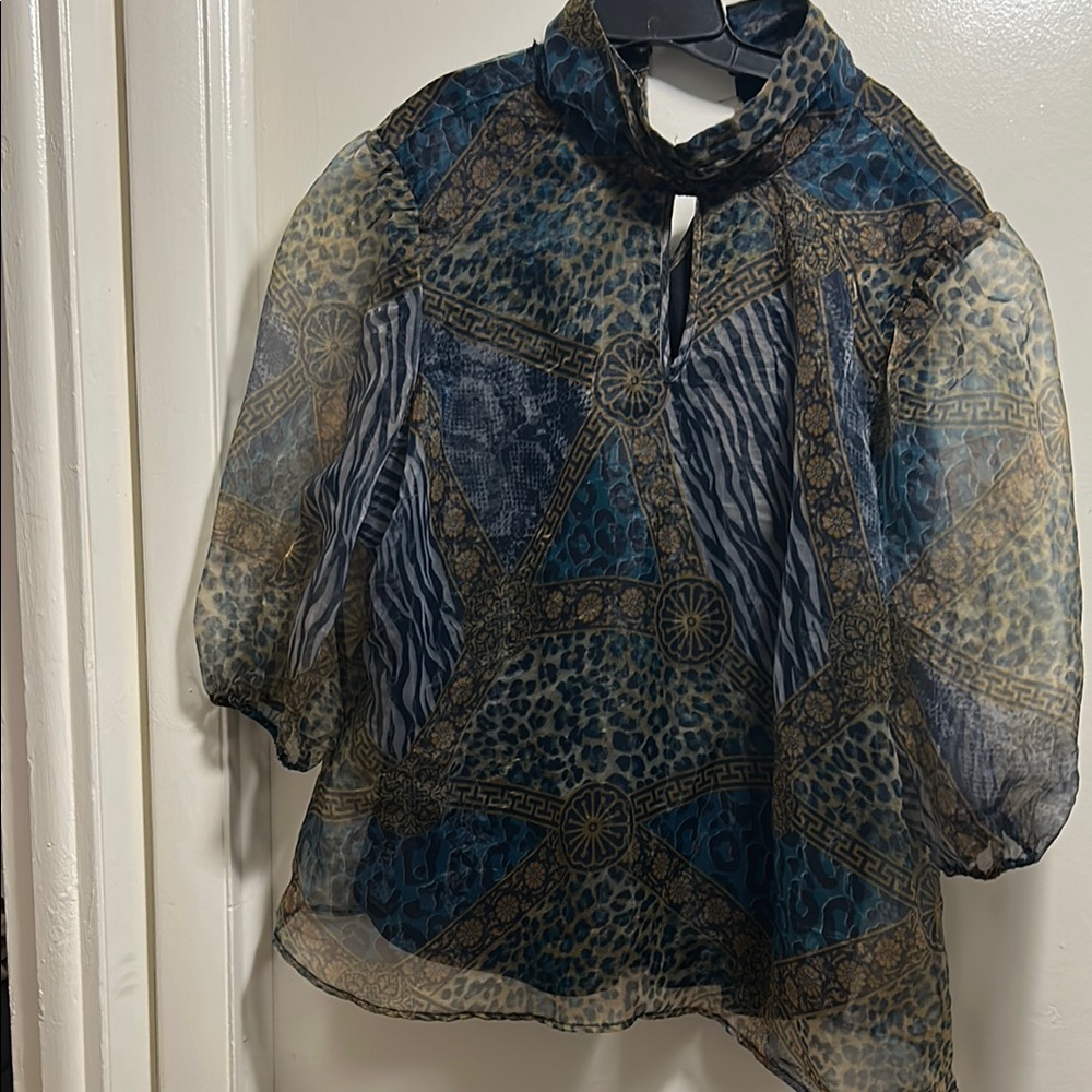 Sheer Animal Print Blouse